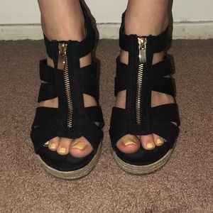 Black Cork Wedges